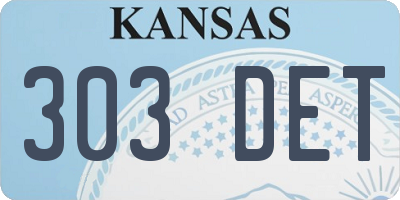 KS license plate 303DET