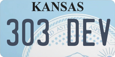 KS license plate 303DEV