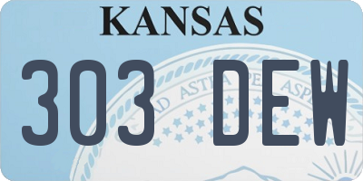 KS license plate 303DEW