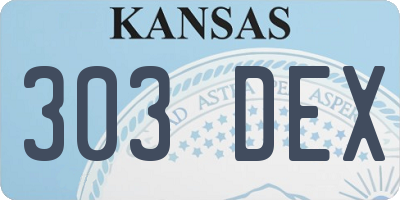 KS license plate 303DEX