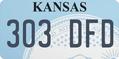KS license plate 303DFD
