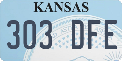 KS license plate 303DFE