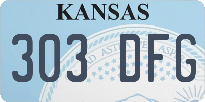 KS license plate 303DFG