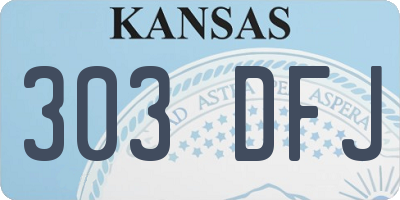 KS license plate 303DFJ