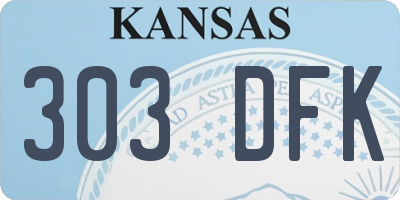 KS license plate 303DFK
