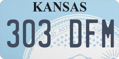 KS license plate 303DFM