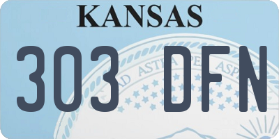 KS license plate 303DFN