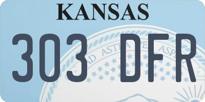 KS license plate 303DFR