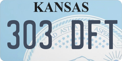 KS license plate 303DFT