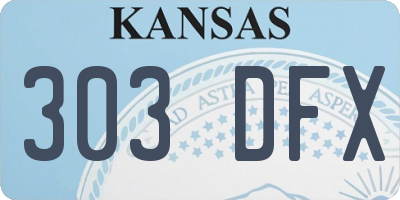 KS license plate 303DFX