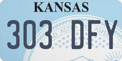 KS license plate 303DFY