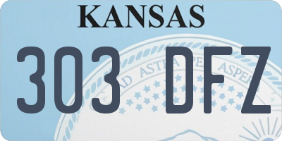 KS license plate 303DFZ