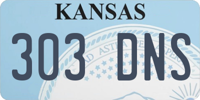 KS license plate 303DNS