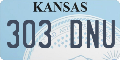 KS license plate 303DNU