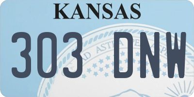 KS license plate 303DNW