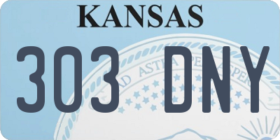 KS license plate 303DNY