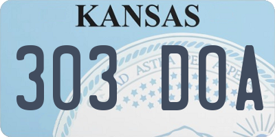 KS license plate 303DOA