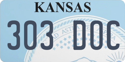 KS license plate 303DOC