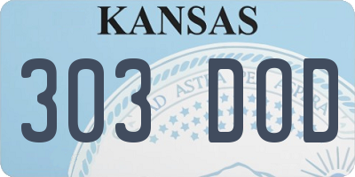 KS license plate 303DOD