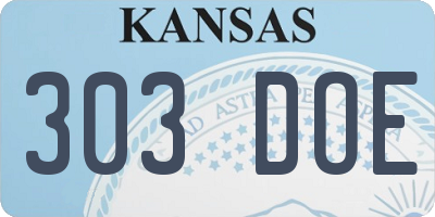KS license plate 303DOE