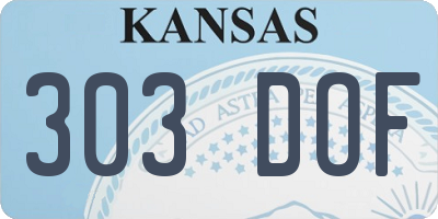KS license plate 303DOF