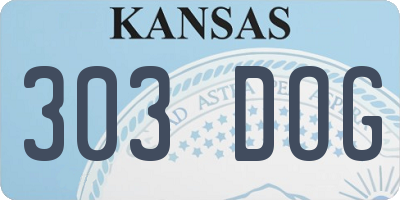 KS license plate 303DOG