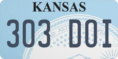 KS license plate 303DOI
