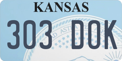 KS license plate 303DOK