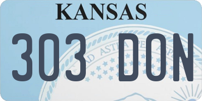 KS license plate 303DON