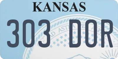 KS license plate 303DOR