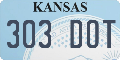 KS license plate 303DOT