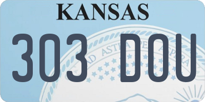 KS license plate 303DOU