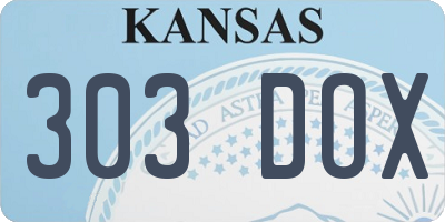 KS license plate 303DOX