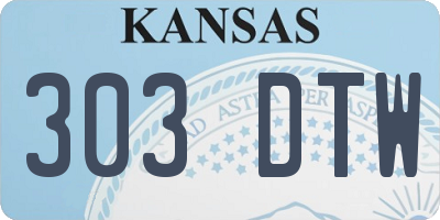 KS license plate 303DTW