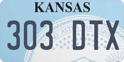 KS license plate 303DTX