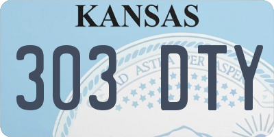 KS license plate 303DTY
