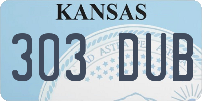 KS license plate 303DUB