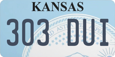 KS license plate 303DUI