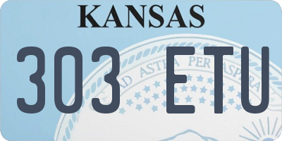 KS license plate 303ETU