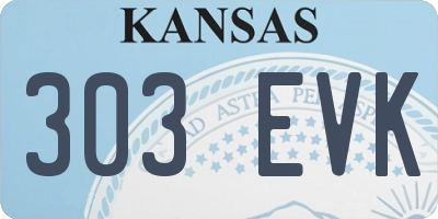 KS license plate 303EVK