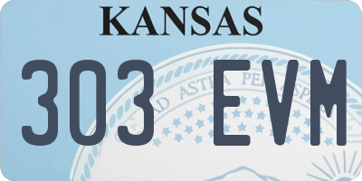 KS license plate 303EVM
