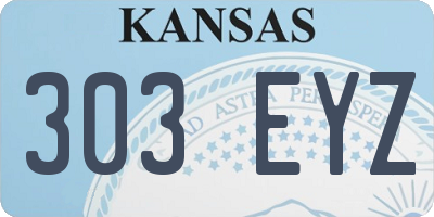 KS license plate 303EYZ