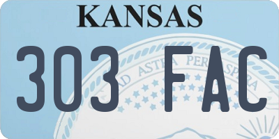 KS license plate 303FAC