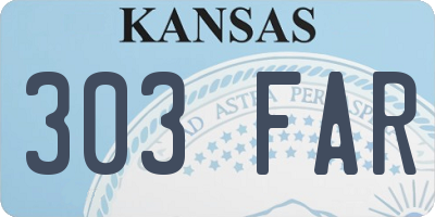 KS license plate 303FAR