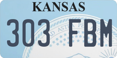 KS license plate 303FBM