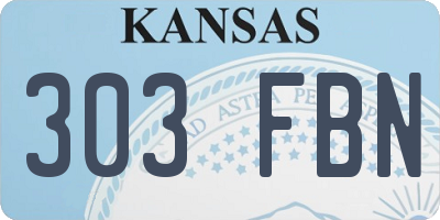 KS license plate 303FBN