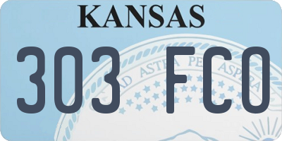 KS license plate 303FCO