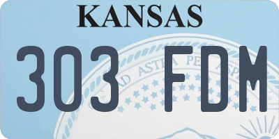 KS license plate 303FDM