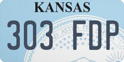 KS license plate 303FDP