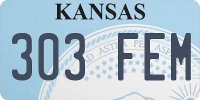 KS license plate 303FEM